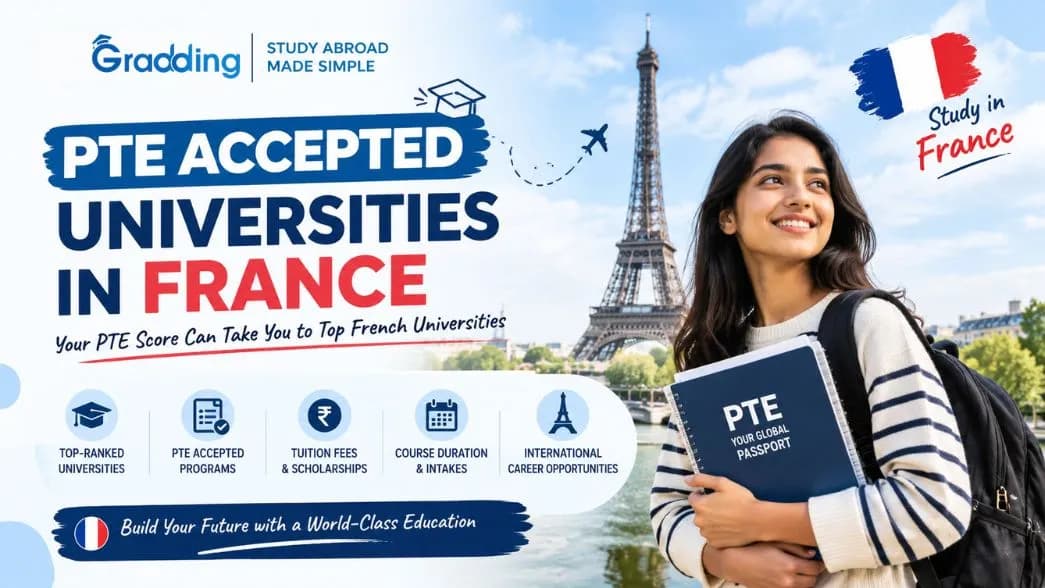 PTE accepted universities in France for 2027-28 and their score requirements