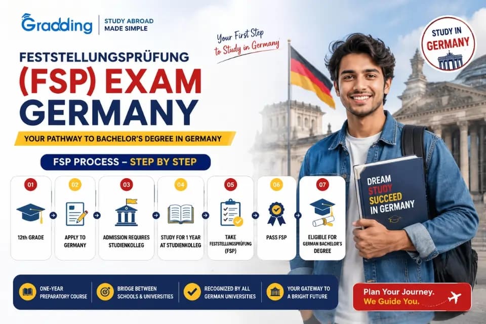 Learn everything about the Feststellungsprüfung (FSP) Exam Germany with Gradding.com