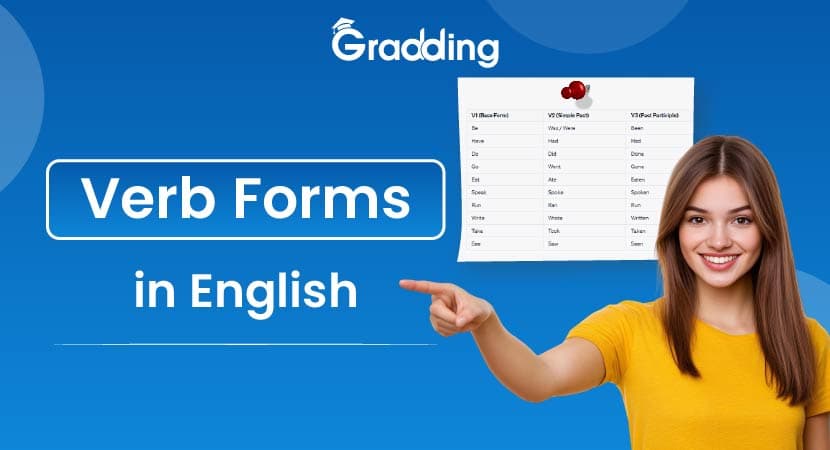Learn all about verb forms in English I Gradding.com