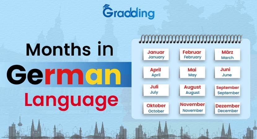 Explore and learn months in German language with Gradding.com