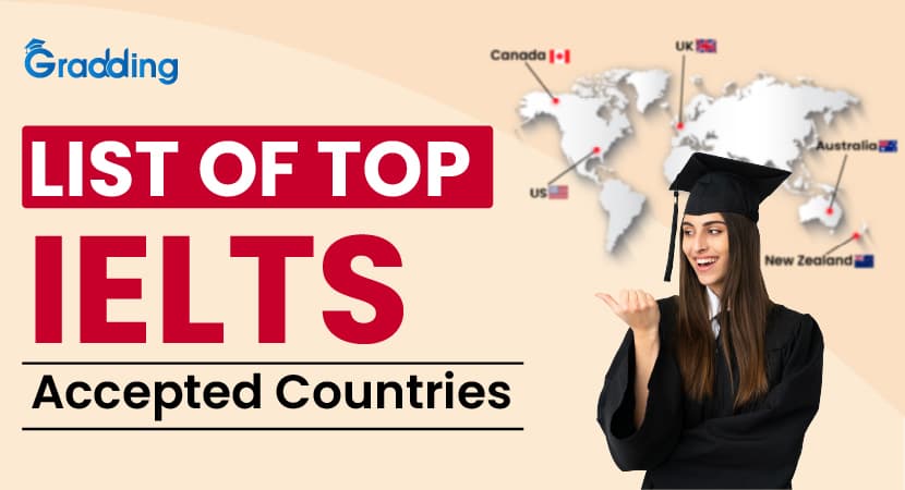 List of Top IELTS Accepted Countries 2025 Know the top IELTS accepted countries 2025|Gradding.com