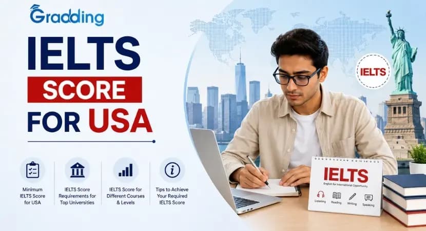 IELTS score for USA Know IELTS Score for USA: Minimum Band Requirements | Gradding.com
