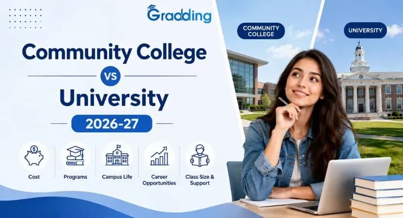 Community College Vs University 2026-27 Community college vs university comparison for students | Gradding.com