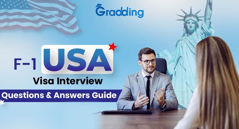 F-1 USA Visa Interview Questions & Answers Guide USA F-1 visa interview questions and answers guide|Gradding.com