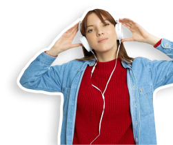 girl with headphone image